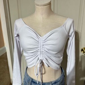 White Scrunched Top